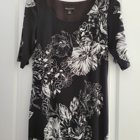 connected apparel Dresses & Skirts - Connected Apparel Black White Floral Dress Size 10